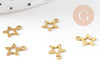 Breloque étoile laiton brut , fournitures créatives, pendentif sans nickel, pendentif geometrique,9mm, X50 G1662