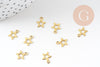 Breloque étoile laiton brut , fournitures créatives, pendentif sans nickel, pendentif geometrique,9mm, X50 G1662