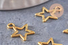 Breloque étoiles évidée zamac doré 14.5mm, x50 (G0496)
