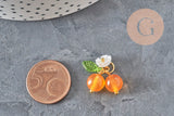 Breloque fruit cerise jade naturel teinté métal doré 19mm, x1 (G11378)-Breloques et pendentifs-Gingerlily Perles