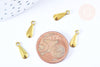 Breloque goutte laiton brut 11mm, fournitures bijoux laiton brut , x 2 (G6470)
