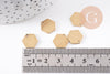 Breloque hexagone laiton brut 11mm, x10 (G10259)