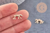 Breloque leopard laiton doré 18k cristal,sans nickel, pendentif panthère ,16mm x2 (G3567)