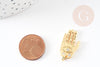 Breloque main oeil protecteur zamac doré 18k cristal zircon 25mm,création bijoux chance x1 (G8746)