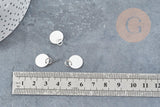 Breloque médaille Ronde laiton argenté à graver 12mm, x5 (G9049)