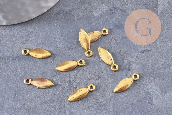 Breloque navette goutte zamac doré 15mm,x 20 (G5019)