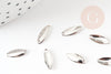 Breloque ovale cuivre or blanc rhodium 10mm,pendentif argent pour création bijoux DIY, x4 G9247