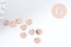Breloque ronde cuivre or rose 16K 5mm,pendentif doré pour création bijoux DIY, x4 G8926