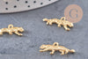 Breloque tigre zamac doré 18k, breloque félin sans nickel, pendentif panthère ,16mm x2 (G5661)