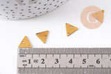 Breloque triangle 2 trous laiton brut 9mm, x10 (G10136)