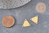 Breloque triangle 3 trous laiton brut 14mm, x10 (G11033)
