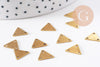 Breloque triangle 3 trous laiton brut, pendentif sans nickel,creation bijoux, pendentif geometrique,9mm,x 10 (G3111)