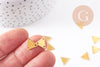 Breloque triangle 3 trous laiton brut, pendentif sans nickel,creation bijoux, pendentif geometrique,9mm,x 10 (G3111)