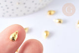 Breloques gouttes martelées zamac doré 9mm, Pendentif doré zamac, breloque goutte dorée, x10 G7904