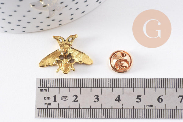 Broche abeille zamac doré vieilli 26mm, x1 (G10170)