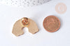 Broche arc-en-ciel zamac doré 23x33mm, x1 (G7846)