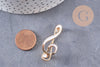Broche clef de sol émail blanc zamac doré 39mm, x1 (G10215)