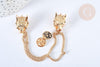 Broche de col Lion zamac doré, customisation vêtement, x1 G7022