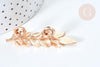 Broche feuille laurier zamac doré, x1 (G7849)