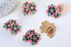 Broche pins Fleurs motif végétal doré émail,broche dorée, décoration veste, 30x25mm,x1 G5555
