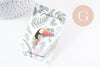 Broche pins Oiseau toucan doré émail multicolore 31x22mm,broche dorée, décoration veste, x1 (G5954)