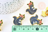 Broche pins animal écureil motif végétal doré émail,broche dorée ,décoration veste, 27x26mm,x1 G5540