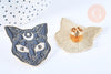 Broche pins chat noir mystique doré émail noir 37.5mm,broche dorée,décoration veste,x1 (G5550)