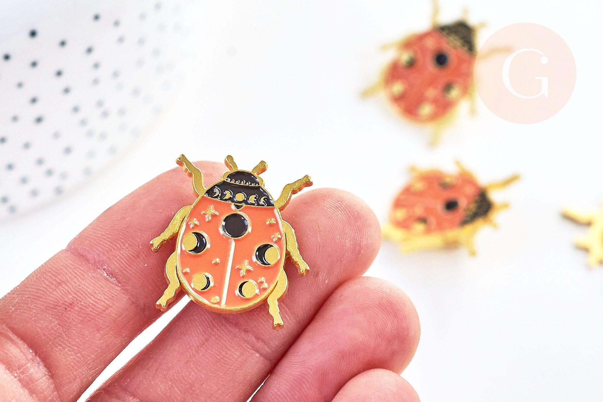 JSV558 / BROCHE COCCINELLE BLEUE MÉTAL DORÉ EMAILLÉ JSV558 / BROCHE COCCINELLE BLEUE MÉTAL DORÉ EMAILLÉ