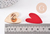 Broche pins coeur zamac doré émaillé 29mm, x1 (G10139)