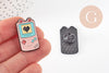 Broche pins console portable jeux vidéos doré émail rose 30.5x17.5mm, x1 (G9311)