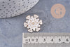 Broche pin's flocon de neige blanc zamac doré 24mm, x1 (G10097)