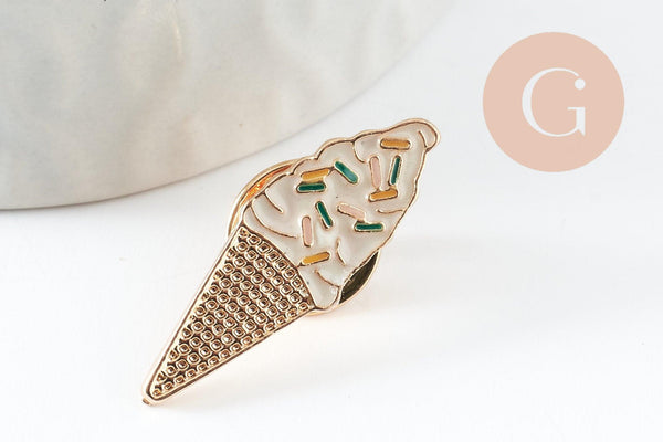 Broche pins glace à l'italienne émaillé 28.5mm, idée cadeau EVJF anniversaire x1 G9472