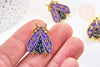 Broche pin's insecte ailé mystique doré émaillé,broche dorée,décoration veste, 27x21mm,x1 (G5549)