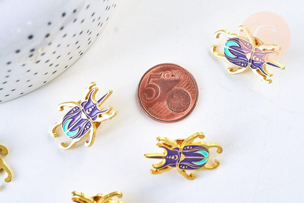 Broche pins insecte mystique doré émaillé,broche dorée, décoration veste, 28x19mm, x1 G5542