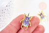 Broche pins insecte mystique doré émaillé,décoration veste, 28x19mm, x1 (G5542)