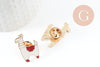Broche pin's lama alpaca zamac doré émail 27mm, x1 (G9516)