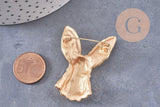 Broche pins lapin doré ou argenté 54mm, x1 (G10352)