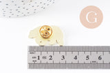 Broche pins ours motif montagne dorée émail noir 28.5mm,x1 (G5538)