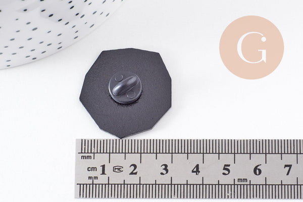 Broche pins terrarium plante avec émail 37.5mm, décoration veste, x1 (G5671)