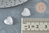 Cabochon Cœur pierre quartz rose naturel facetté 10mm, x1 (G8877)