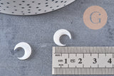 Lune nacre blanche naturelle 13x12mm, x2 (G3253)