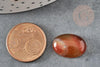 Cabochon agate naturelle orange rayé 18x13mm, x1 (G2395)