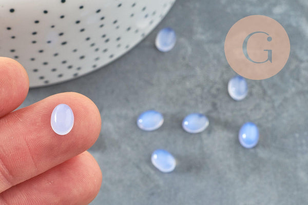 Cabochon agate violette, fournitures créatives, cabochon ovale, agate naturelle, pierre naturelle, cabochon Pierre,8 x 6mm, x1 G0450