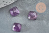 Cabochon carré améthyste naturelle 8x8mm, x1 (G8654)