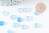 Cabochon carré jade naturel imitation aigue-marine 8x8mm, x1 (G9685)