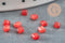 Cabochon carré jade naturel teinté rouge facetté 2.5mm, x1 G8599