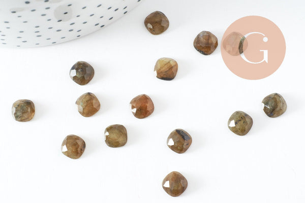 Cabochon carré labradorite naturelle 8x8mm, x1 (G9698)