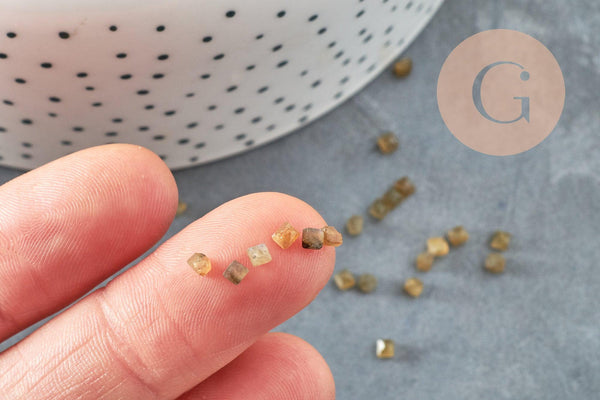 Cabochon carré labradorite naturelle facetté 2.5mm, x1 (G8647)