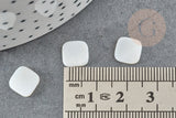 Cabochon carré nacre blanche naturelle 8.5mm, x2 (G5146)