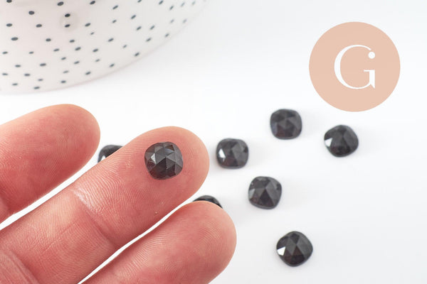 Cabochon carré obsidienne naturelle 8x8mm, x1 (G9700)